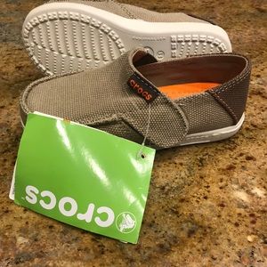 NWT Toddler Boys Crocs- canvas slip on